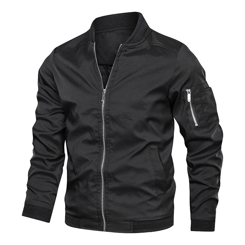 Elegancka męska bomberka slim fit z zamkiem błyskawicznym - J&B - 14 - Nowa-aura