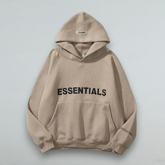 Nova – Bluza uniseks biała Essentials z kapturem i kieszenią kangurką