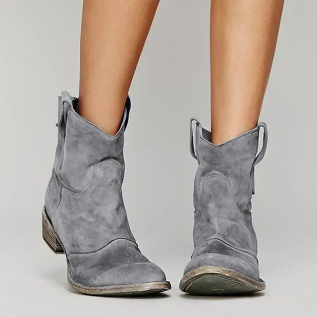 Damskie kowbojki zamszowe w stylu western