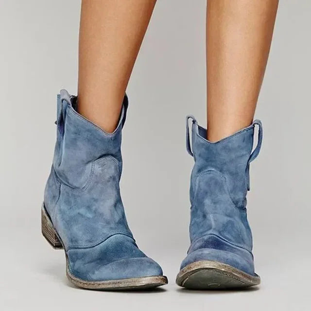 Damskie kowbojki zamszowe w stylu western