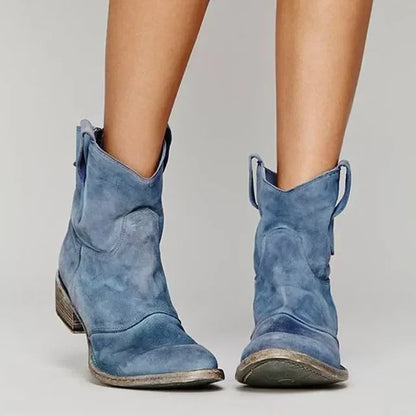 Damskie kowbojki zamszowe w stylu western