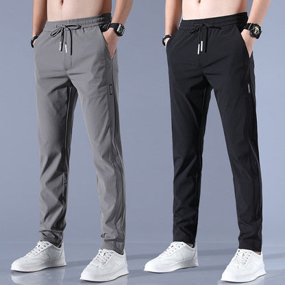 Maxwell - Spodnie męskie joggery treningowe szare slim fit
