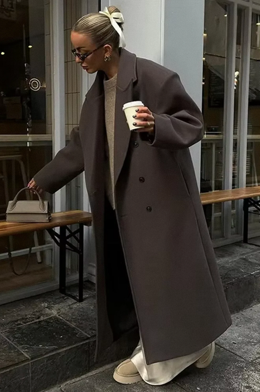 Amelia – Długi płaszcz damski oversize