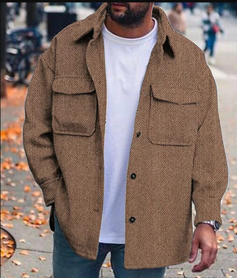 Daniel - Koszula bawełna overshirt męska z kieszeniami