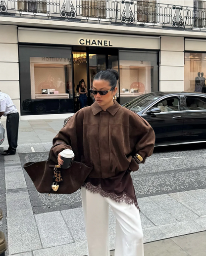 Olga – Damska Zamszowa Kurtka Oversize