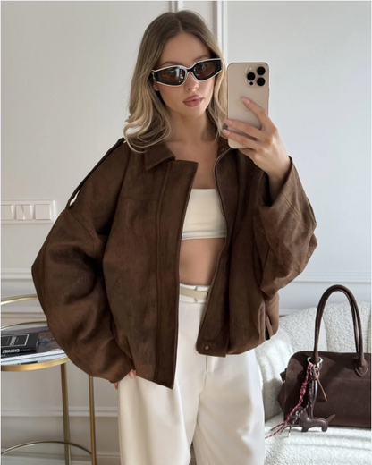 Olga – Damska Zamszowa Kurtka Oversize