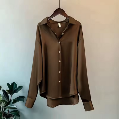 Sofia – Satynowa koszula oversize