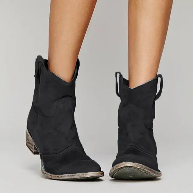 Damskie kowbojki zamszowe w stylu western