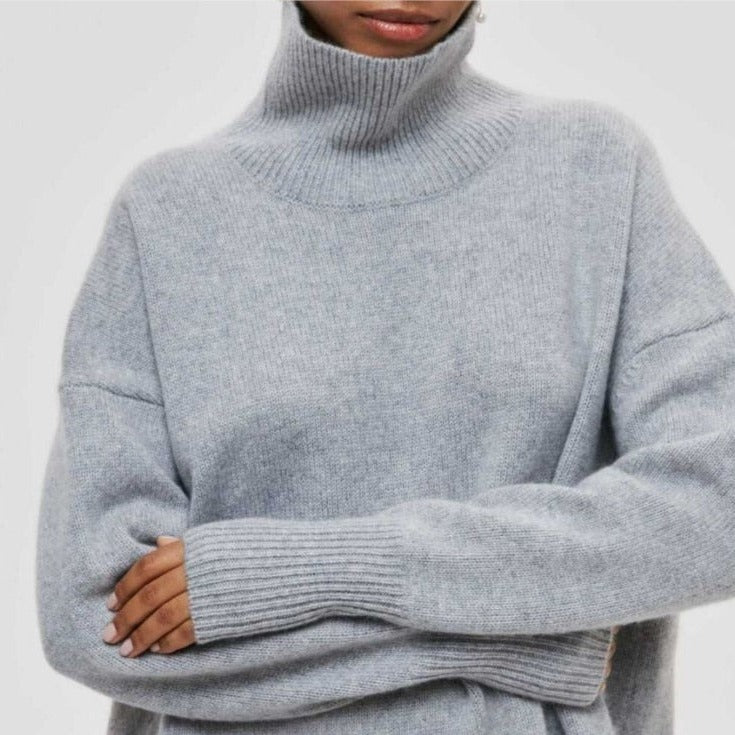 Mira – Damski sweter z golfem o luźnym kroju