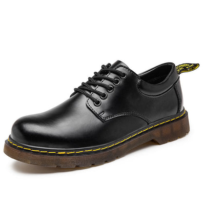 Leon - Buty męskie czarne skórzane wiązane