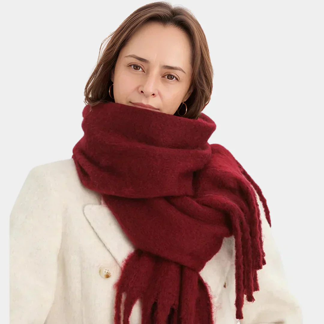 Valeria – Miękki Szalik z Frędzlami Damski