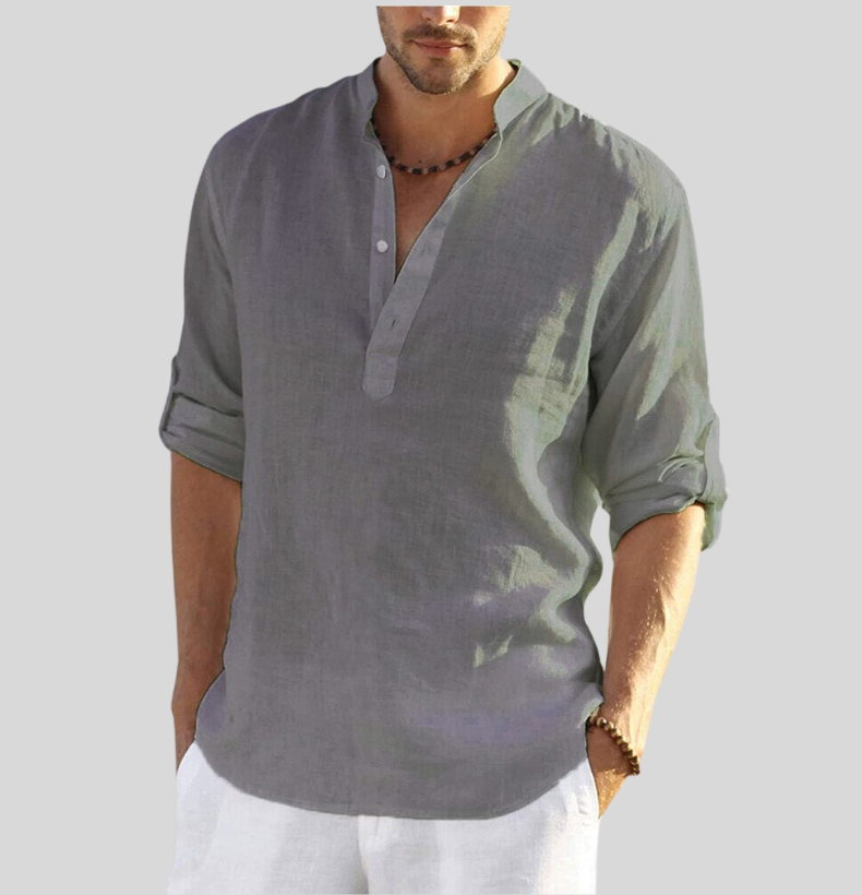 Sven – Long Sleeve Stand Collar Shirt - Image 6
