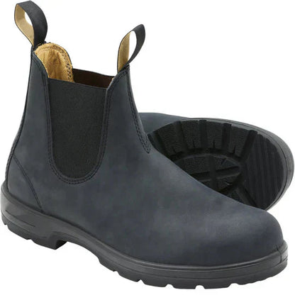 Hunter - Buty męskie skórzane czarne sztyblety robocze