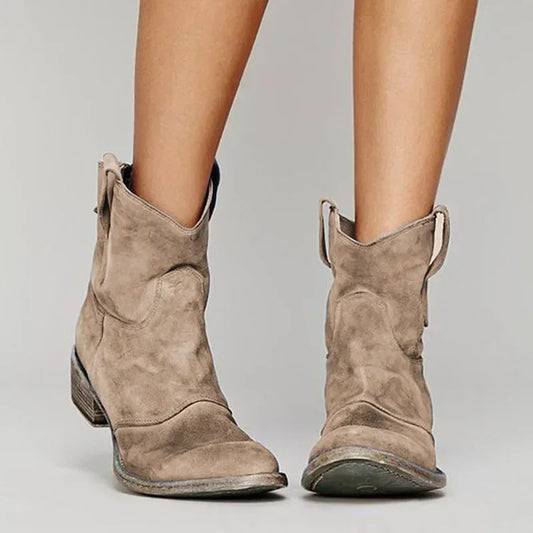 Damskie kowbojki zamszowe w stylu western