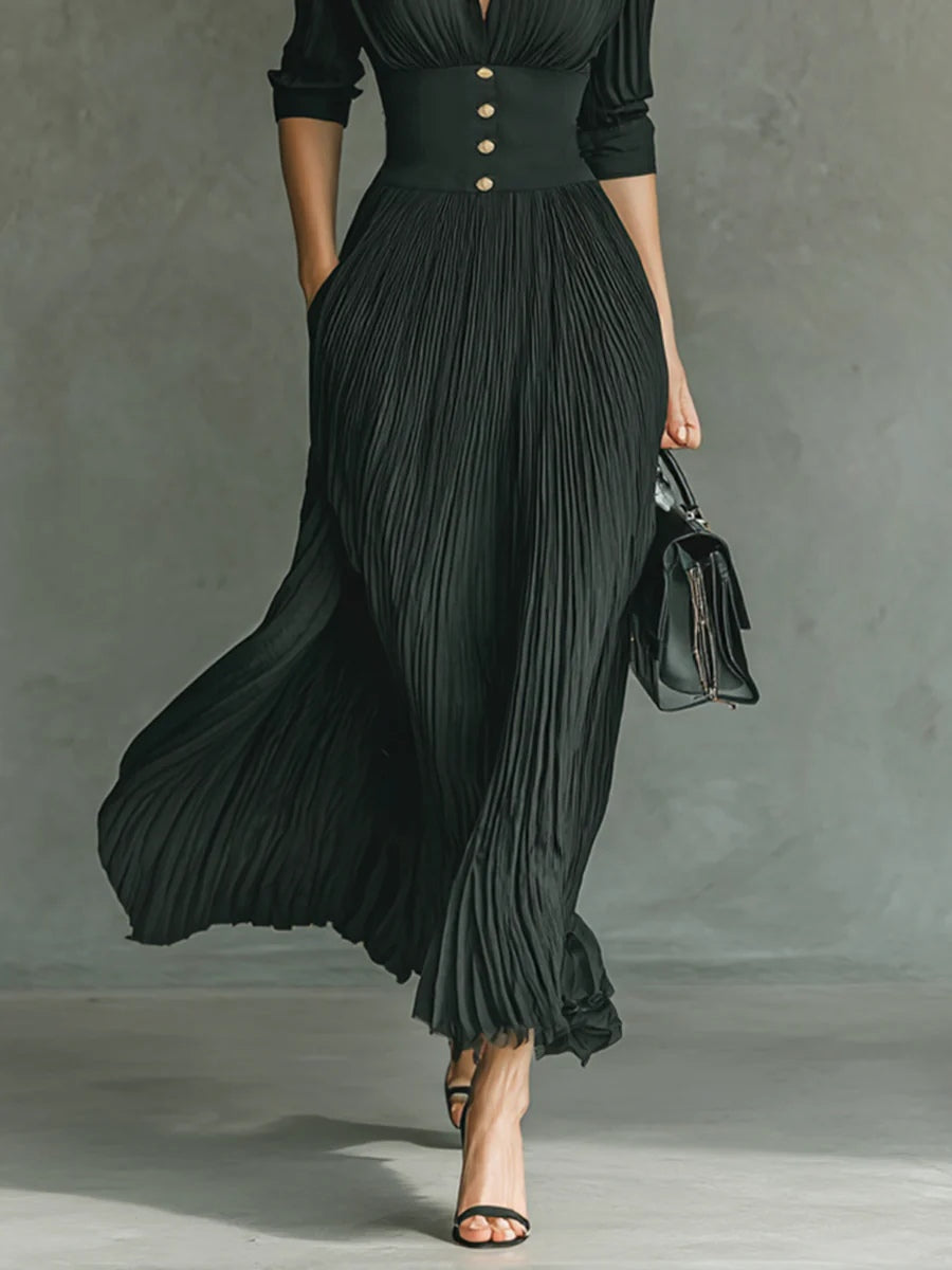 Annika – Women Pleated Maxi Dress - Image 4
