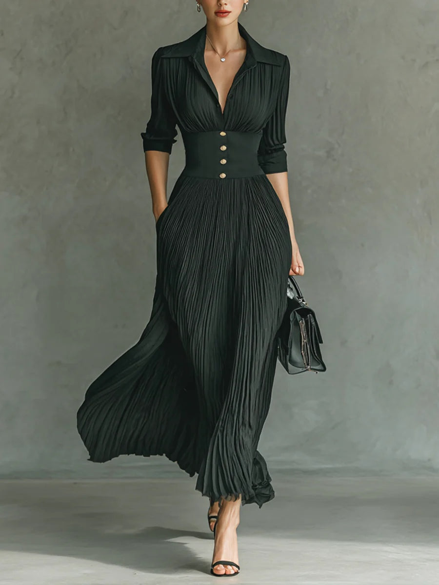 Annika – Women Pleated Maxi Dress - Image 1