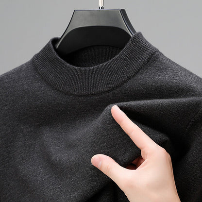 Liam – Męski granatowy sweter z wełny kaszmirowej z okrągłym dekoltem