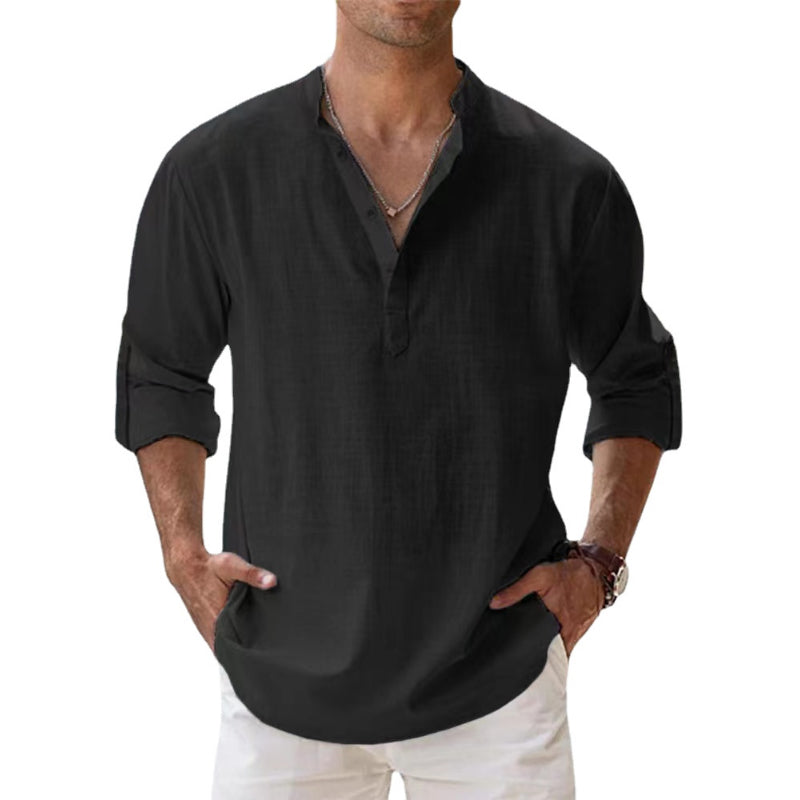 Robert –  Button-Down Henley Shirt - Image 2