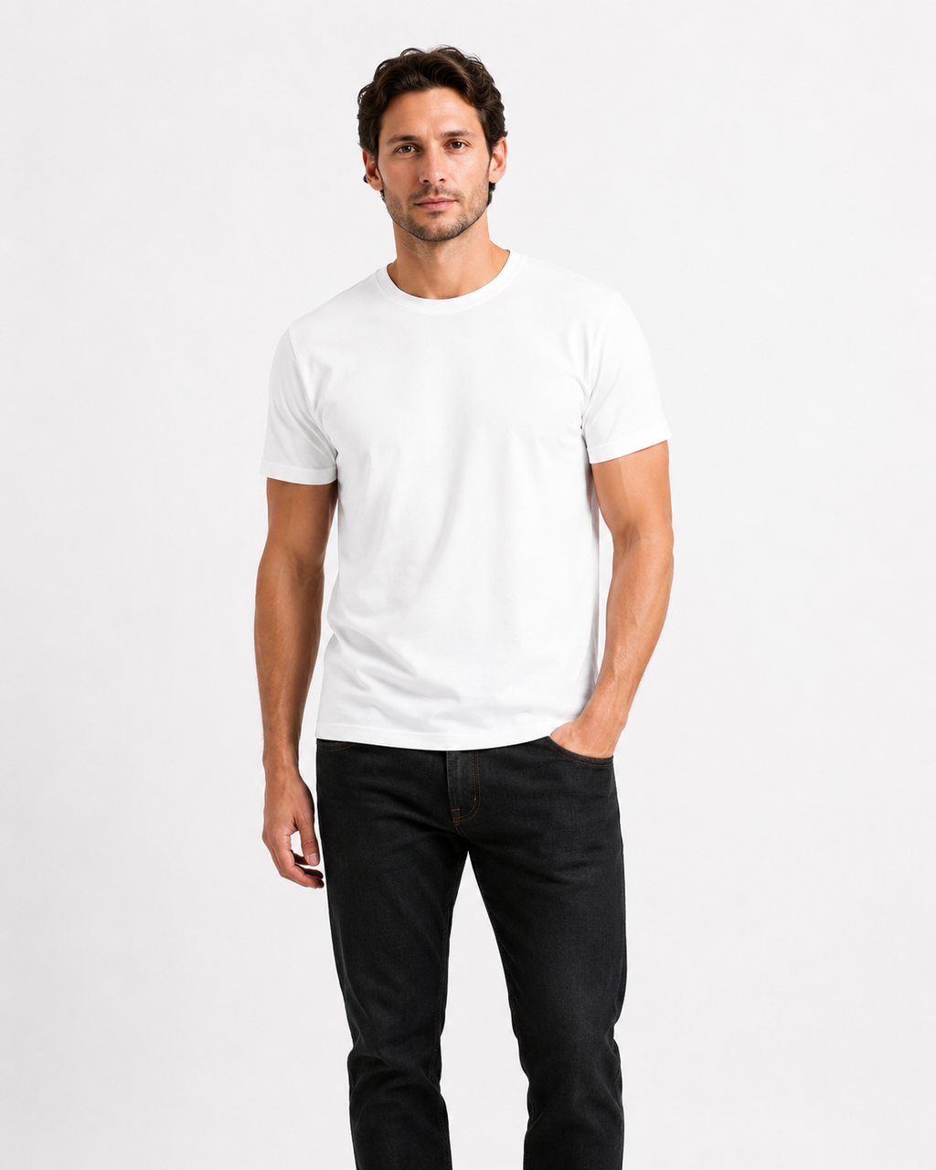 Regular Fit Crew Neck Cotton T-Shirt - Image 3