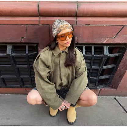 Olga – Damska Zamszowa Kurtka Oversize