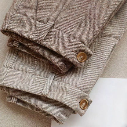 Dominik – Klasyczne Spodnie Męskie z Wełnianej Tkaniny