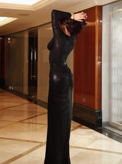 Serena – Zjawiskowa wieczorowa sukienka maxi z połyskiem dla kobiet