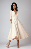 Verena – Women's White Wedding Guest Dress - Image 1