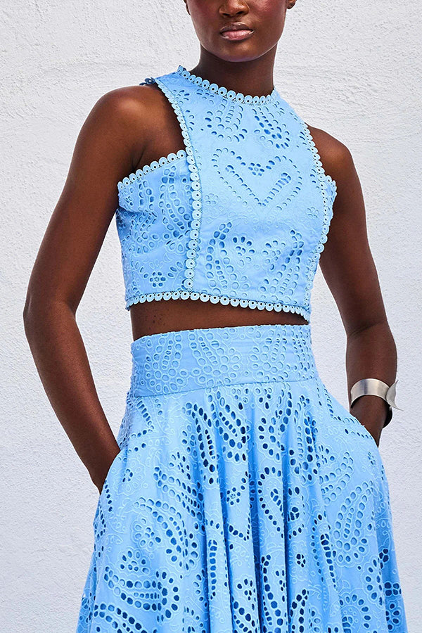 Claudia – Embroidered Lace Two-Piece Set for Women - Image 6