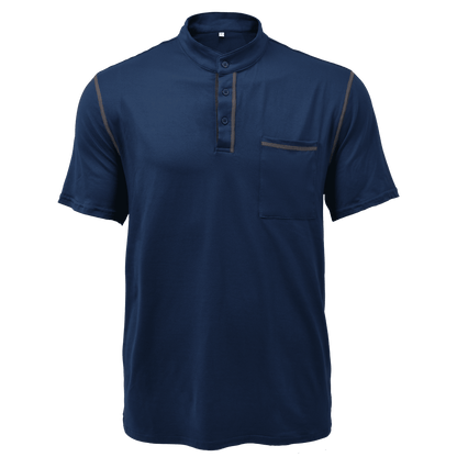 Noah – Męski casualowy bawełniany t-shirt z kołnierzykiem typu henley