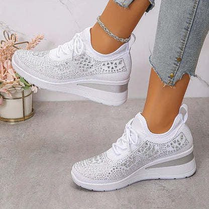 Ariana - Sneakersy damskie zdobione kryształkami