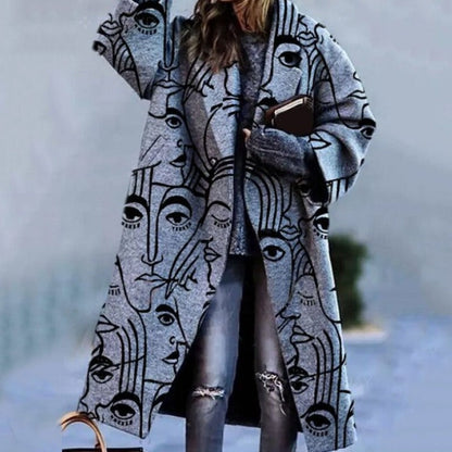 Julia – Wełniany Płaszcz Damski w Modną Kratę Oversize