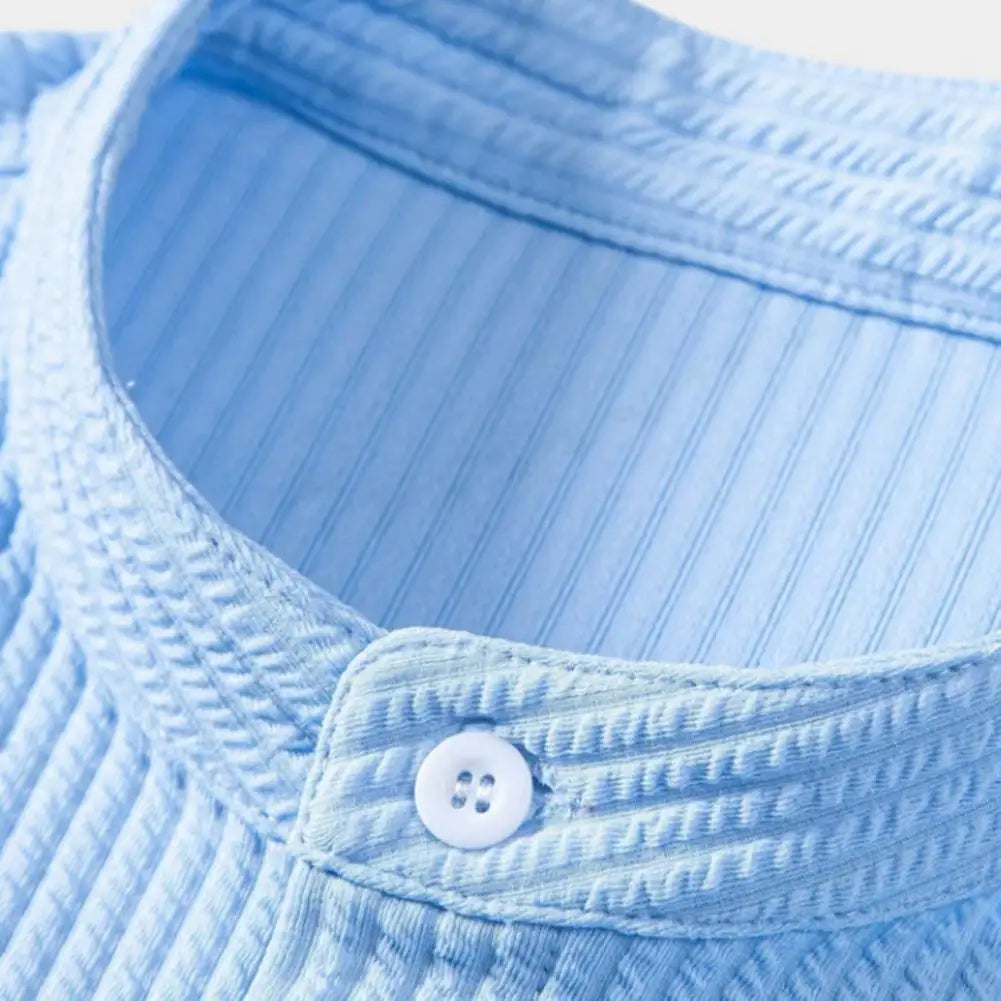 Alessio – Męska koszula z krótkim rękawem i stójką