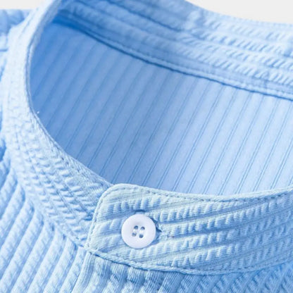 Alessio – Męska koszula z krótkim rękawem i stójką