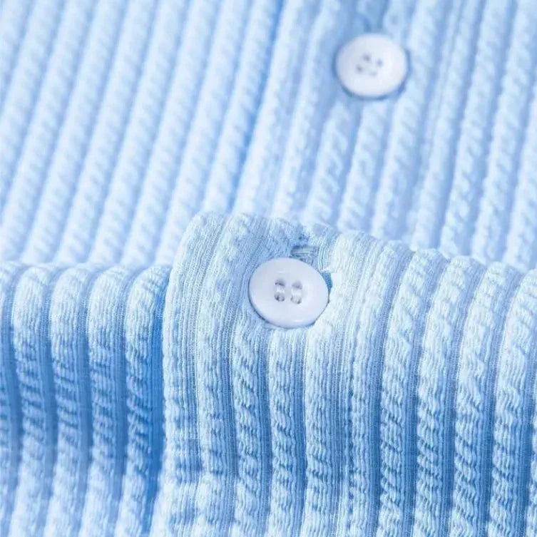 Alessio – Męska koszula z krótkim rękawem i stójką