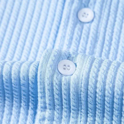 Alessio – Męska koszula z krótkim rękawem i stójką