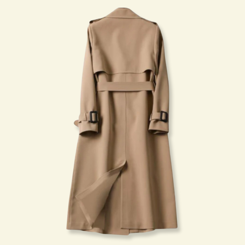 Elegancki długi trencz damski z paskiem - J&B - 4 - Nowa-aura