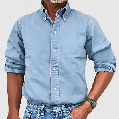 Marek – Męska koszula bawełniana z kołnierzykiem button-down