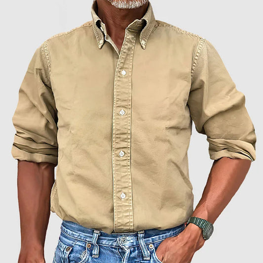 Marek – Męska koszula bawełniana z kołnierzykiem button-down