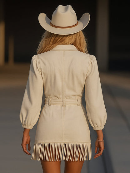 Lara – Dopasowana sukienka mini z długim rękawem