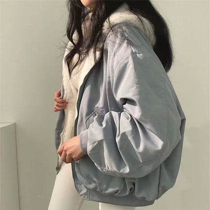 Alicja – Damska zimowa kurtka oversize z miękkim futerkowym wnętrzem