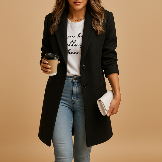 Maya – Klasyczny wełniany płaszcz o prostym kroju