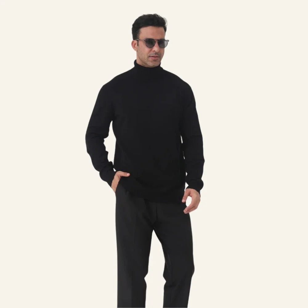 Męski sweter z golfem w kroju slim fit | N&W - 5 - Nowa-aura