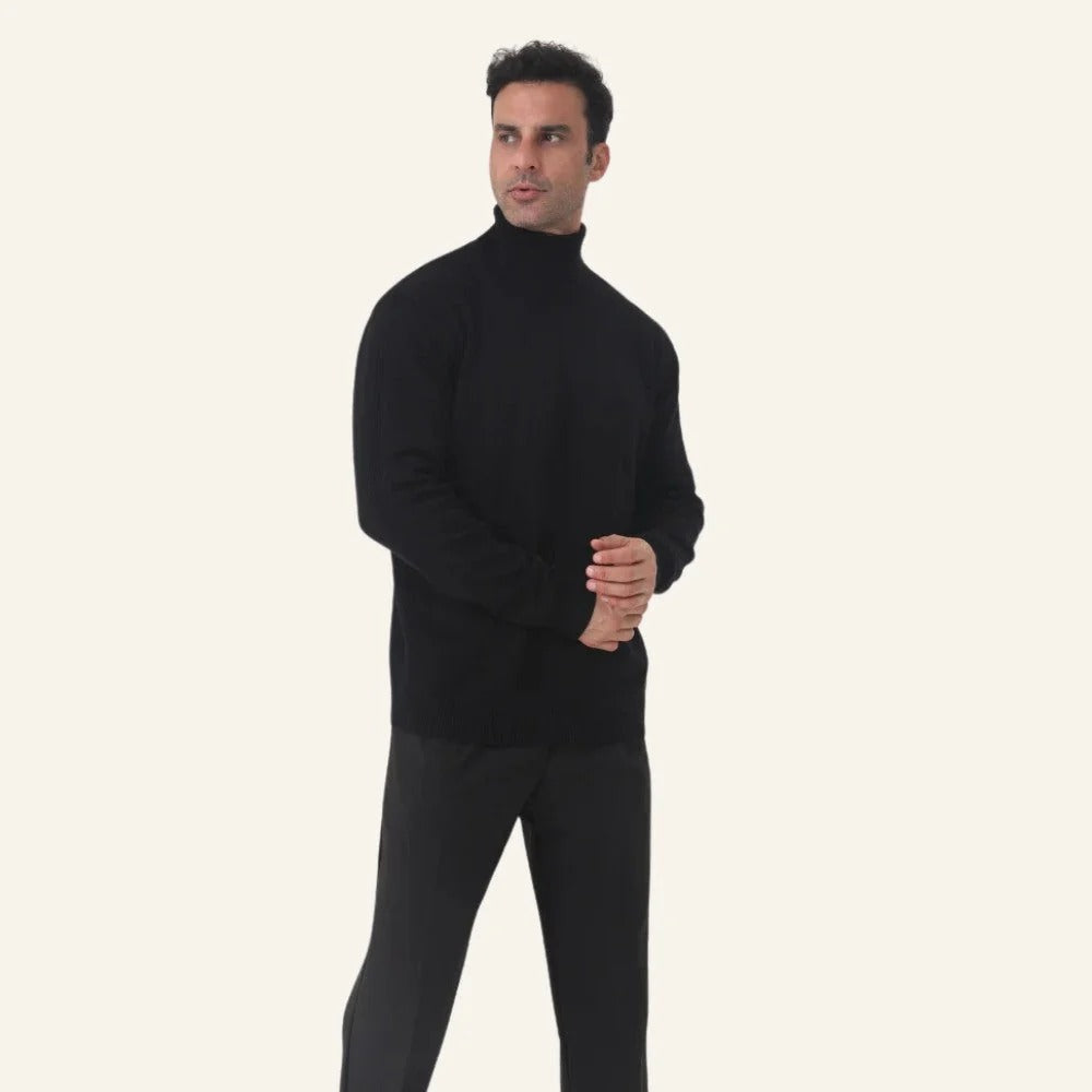 Męski sweter z golfem w kroju slim fit | N&W - 6 - Nowa-aura