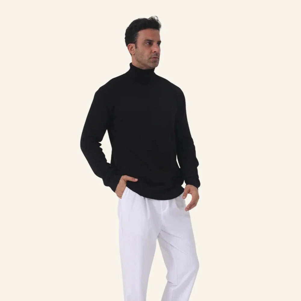Męski sweter z golfem w kroju slim fit | N&W - 7 - Nowa-aura