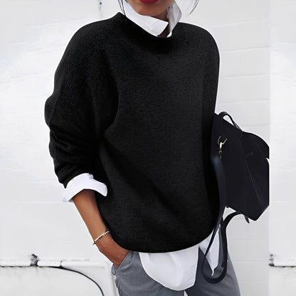 Lidia - Sweter damski oversize z okrągłym dekoltem