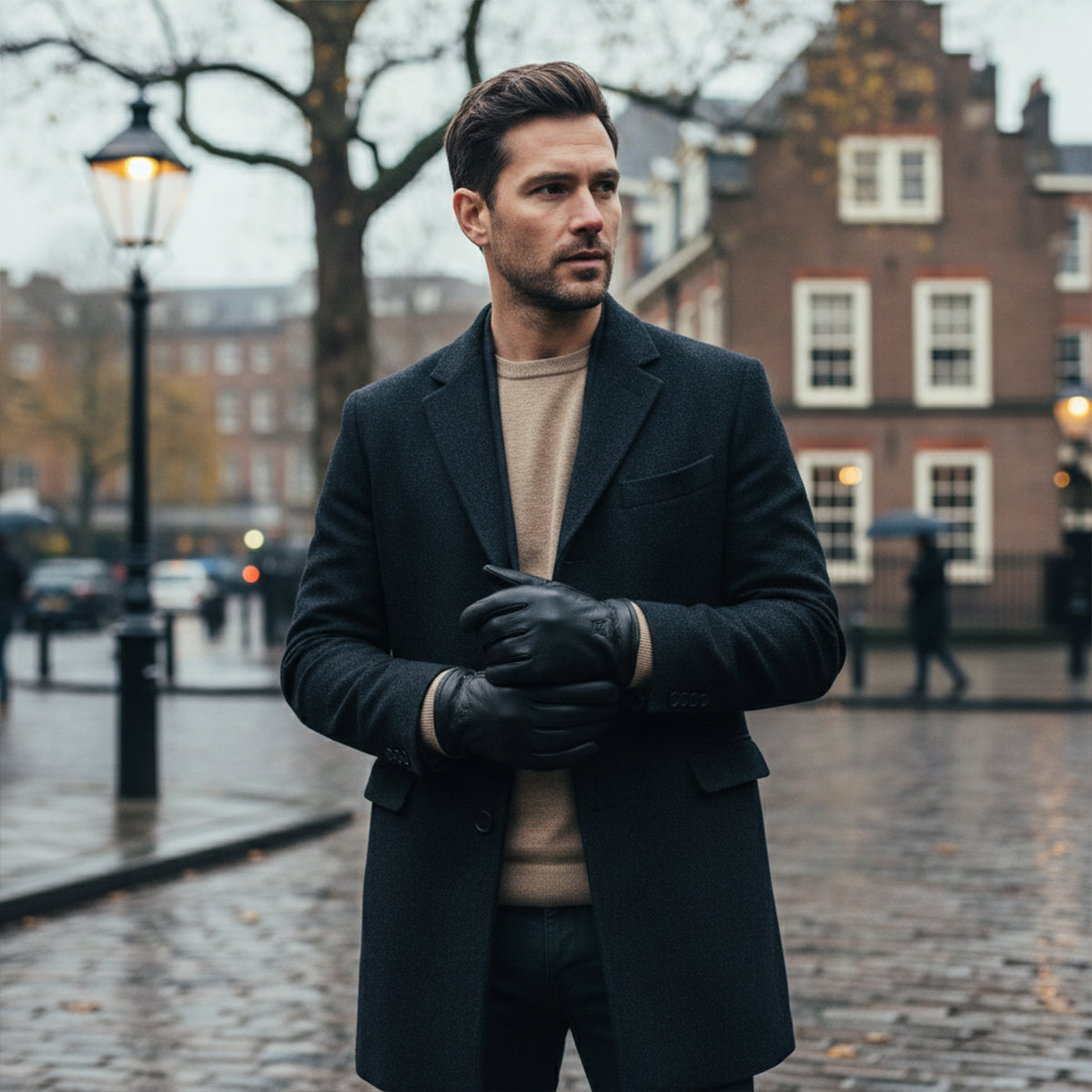 Diego – Klasyczne skórzane rękawiczki męskie o eleganckim wykończeniu