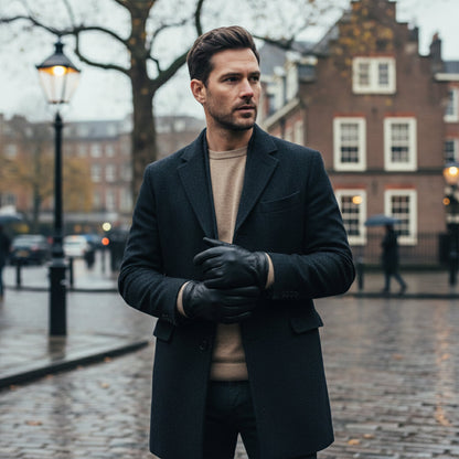 Diego – Klasyczne skórzane rękawiczki męskie o eleganckim wykończeniu