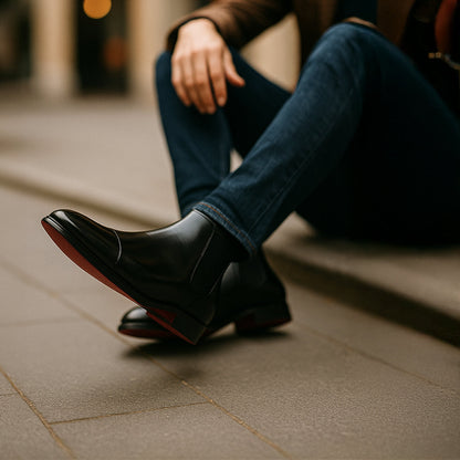 Daniel – Eleganckie Męskie Botki Skórzane na Sezon Jesienno-Zimowy