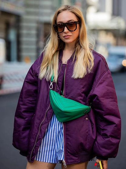 Kaia – Kurtka damska bomberka oversize pikowana