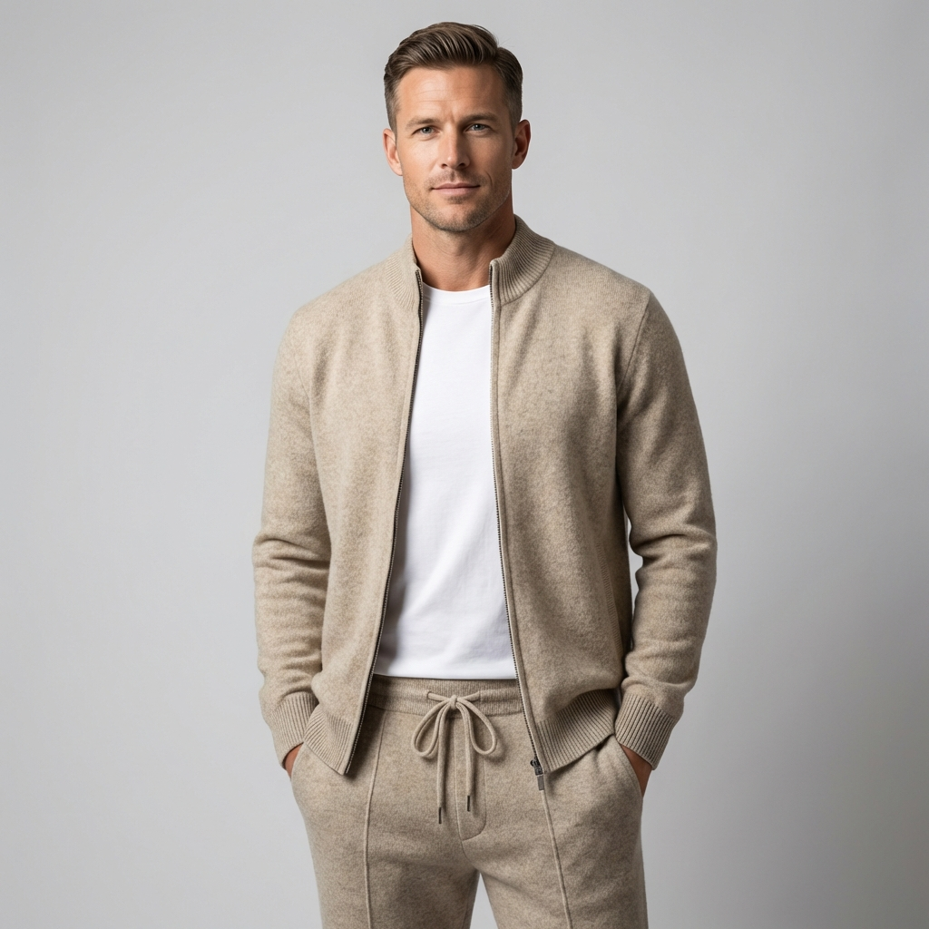 Zestaw damski 2 w 1: elegancki sweter i dresowe spodnie z regulacją - J&B - 11 - Nowa-aura
